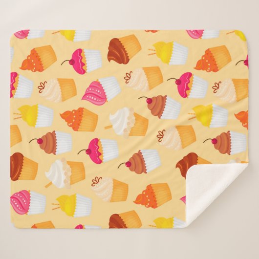 Cupcakes Sherpa Deken (Voorkant (horizontaal))
