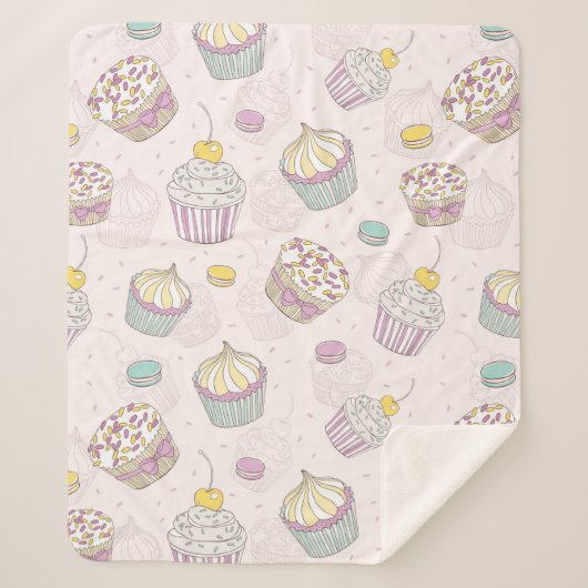 Cupcakes Sherpa Deken (Voorkant)