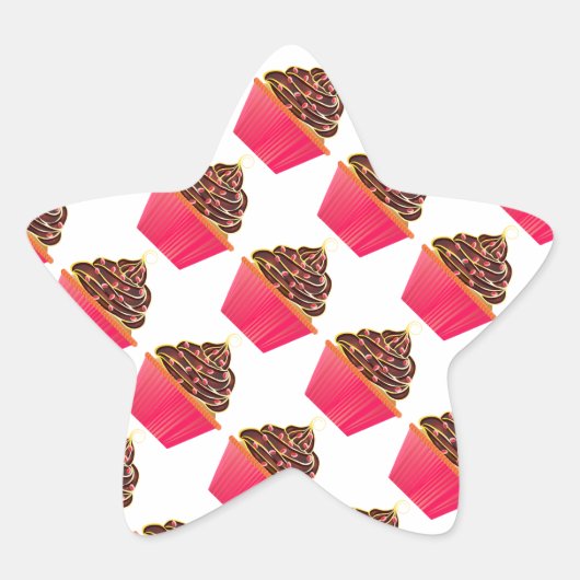 Cupcakes Ster Sticker (Voorkant)