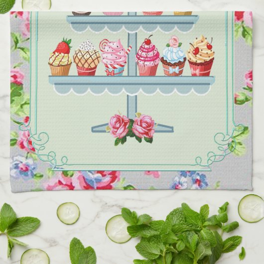 Cupcakes theedoek. theedoek (Gevouwen)