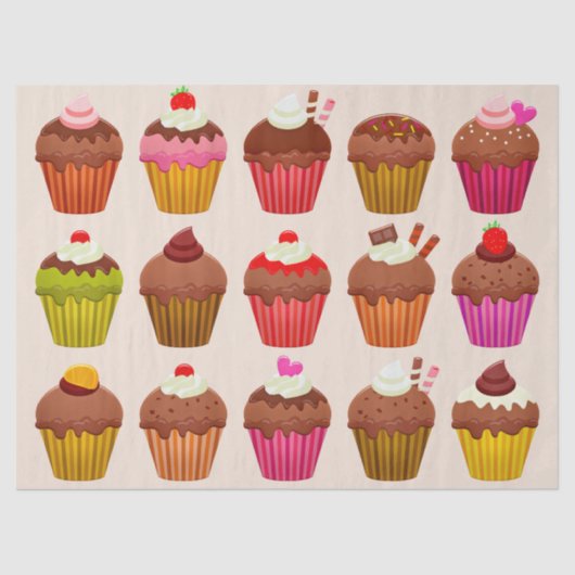 cupcakes-tissuepapier tissuepapier (Voorkant)