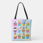 Cupcakes toevoegen Jouw naam Monogram Delicious be Tote Bag (Achterkant)