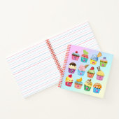 Cupcakes toevoegen Jouw naam Monogram Muffin Cute Notitieboek (Binnen)