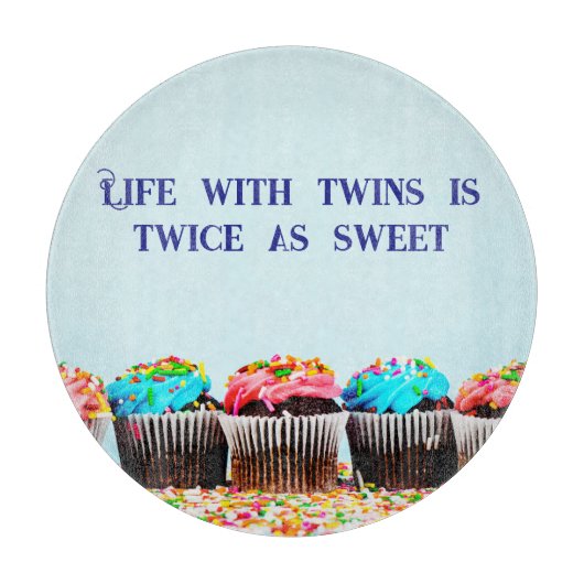 Cupcakes Tweelingen Snijplank (Voorkant)