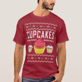Cupcakes Ugly KerstSweater T-shirt (Voorkant)
