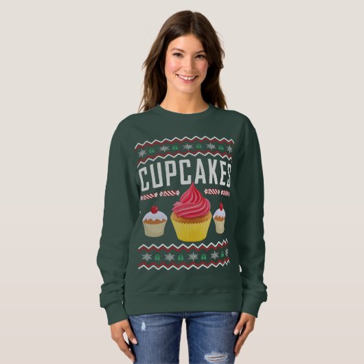 Cupcakes Ugly KerstSweater Trui (Voorkant volledig)