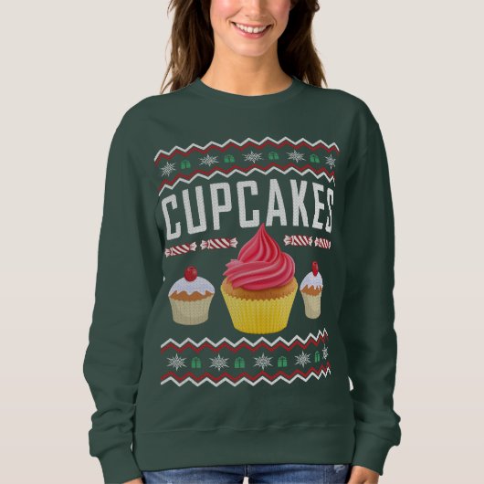 Cupcakes Ugly KerstSweater Trui (Voorkant)