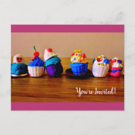 Cupcakes Uitnodiging Briefkaart