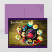 Cupcakes Uitnodiging Briefkaart (Voorkant / Achterkant)
