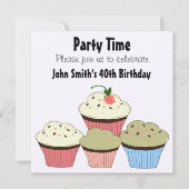 Cupcakes - uitnodiging ter gelegenheid van de gebo (Voorkant)