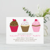 Cupcakes Valentijnsdag Party Kaart (Staand voorkant)