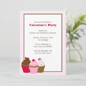 Cupcakes Valentijnsdag Party Kaart (Staand voorkant)
