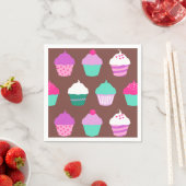 Cupcakes verjaardag cocktail servet (Insitu)