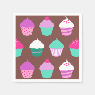 Cupcakes verjaardag cocktail servet