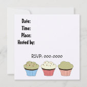 Cupcakes - Verjaardagsuitnodiging Kaart (Achterkant)