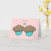 Cupcakes verliefd ChocoChocoBlueBlue Valentijn Kaart (Gele Bloem)