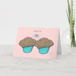 Cupcakes verliefd ChocoChocoBlueBlue Valentijn Kaart