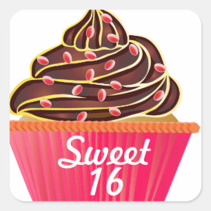 Cupcakes Vierkante Sticker
