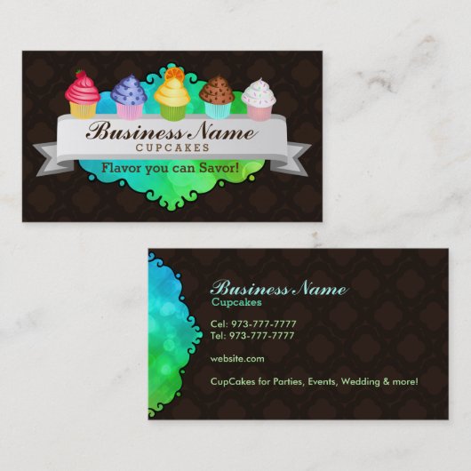 Cupcakes visitekaartjes (Voorkant / Achterkant)