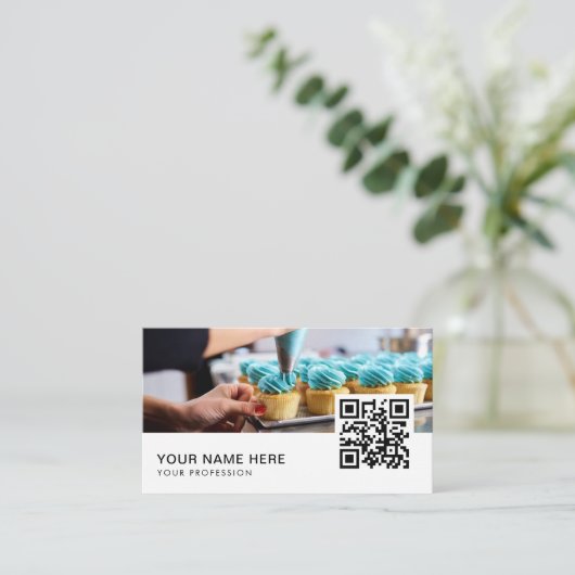 cupcakes visitekaartjes QR-code (Staand voorkant)