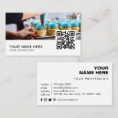 cupcakes visitekaartjes QR-code (Voorkant / Achterkant)