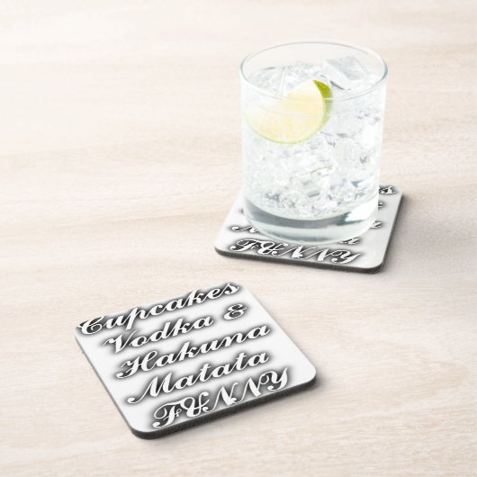 Cupcakes Vodka Hakuna Matata FUNNY Bier Onderzetter (Rechterzijde)