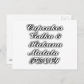 Cupcakes Vodka Hakuna Matata FUNNY Briefkaart (Voorkant / Achterkant)