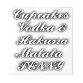 Cupcakes Vodka Hakuna Matata FUNNY Notitieblok (Voorkant)