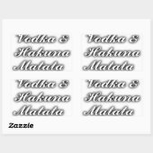 Cupcakes Vodka Hakuna Matata FUNNY Rechthoekige Sticker (Vel)