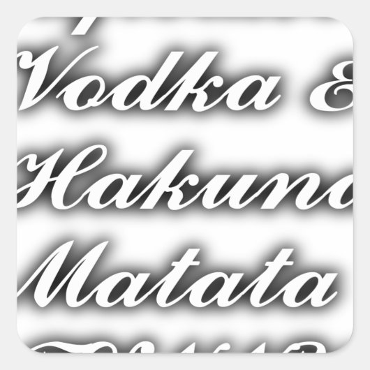 Cupcakes Vodka Hakuna Matata FUNNY Vierkante Sticker (Voorkant)