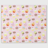 Cupcakes Waterverf Achtergrond Achtergrond Patroon Cadeaupapier (Vlak)