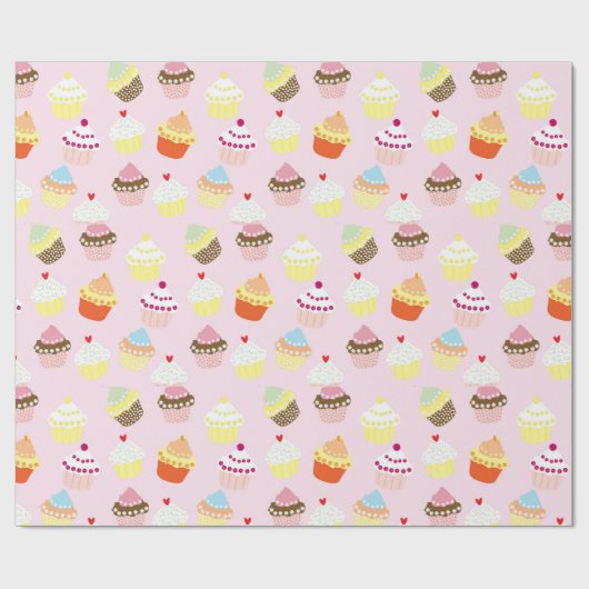 Cupcakes Waterverf Achtergrond Achtergrond Patroon Cadeaupapier (Vlak)