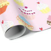 Cupcakes Waterverf Achtergrond Achtergrond Patroon Cadeaupapier (Rol Hoek)