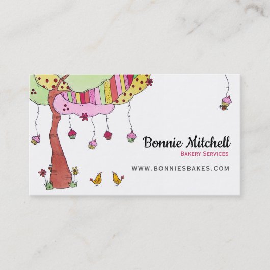 Cupcakes Whimsical Bakkerij Visitekaartje (Voorkant)