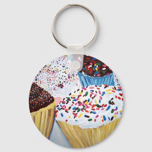 "Cupcakes with sprinkles" Sleutelhanger (Voorkant)