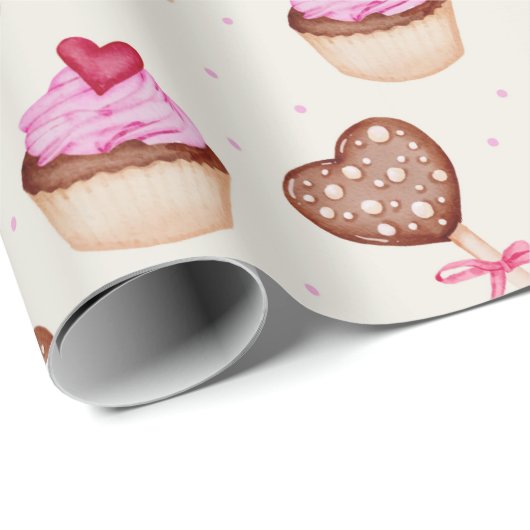 Cupcakes Wrapping Paper Cadeaupapier (Rol Hoek)