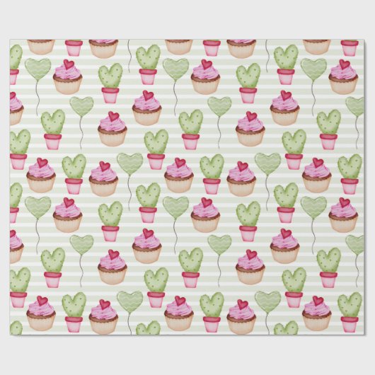 Cupcakes Wrapping Paper Cadeaupapier (Vlak)