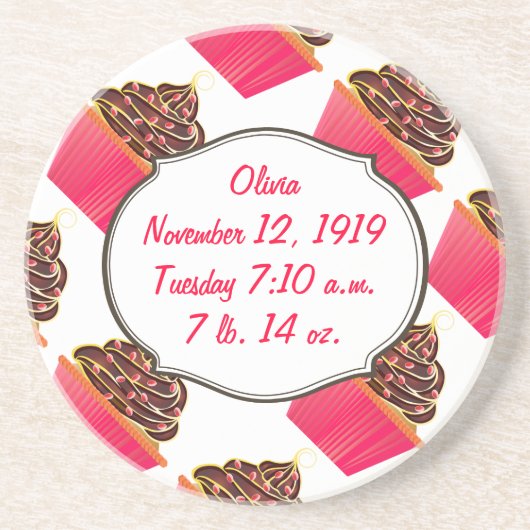 Cupcakes Zandsteen Onderzetter (Voorkant)