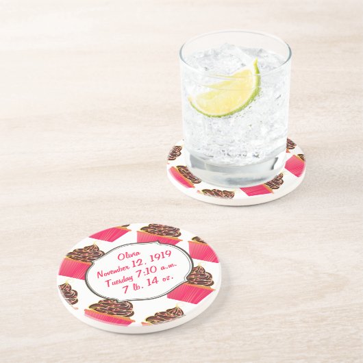 Cupcakes Zandsteen Onderzetter (Zijkant)