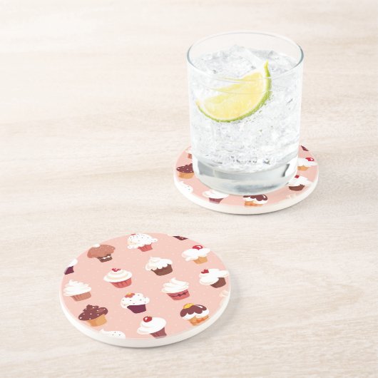 Cupcakes Zandsteen Onderzetter (Zijkant)