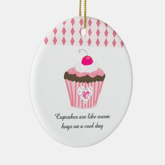 Cupcakes zijn als warme handschoenen keramisch ornament (Rechts)