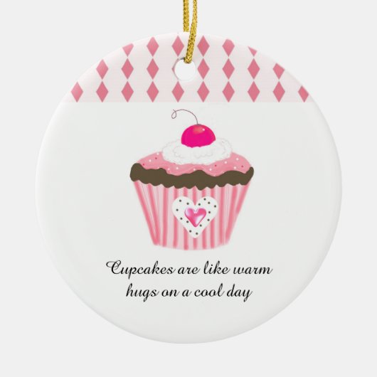 Cupcakes zijn als warme handschoenen keramisch ornament (Voorkant)