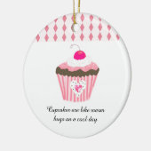 Cupcakes zijn als warme handschoenen keramisch ornament (Links)