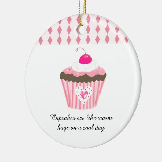 Cupcakes zijn als warme knuffels keramisch ornament (Links)