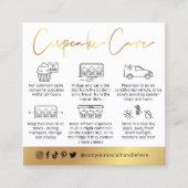 Cupcakes Zorggids Wit & Goud Logo Bakkerij Vierkante Visitekaartje (Voorkant)