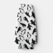 Cupe black white penguin pattern white background flesjeskoeler (Voorkant)