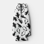 Cupe black white penguin pattern white background flesjeskoeler (Achterkant)