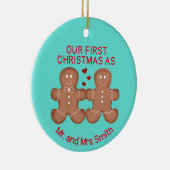 Cupe gingerbread koppel in love custom keramisch ornament (Rechts)