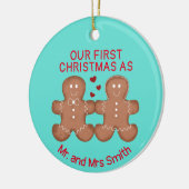 Cupe gingerbread koppel in love custom keramisch ornament (Links)