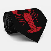 Cupe lobster red black stropdas (Opgerold)